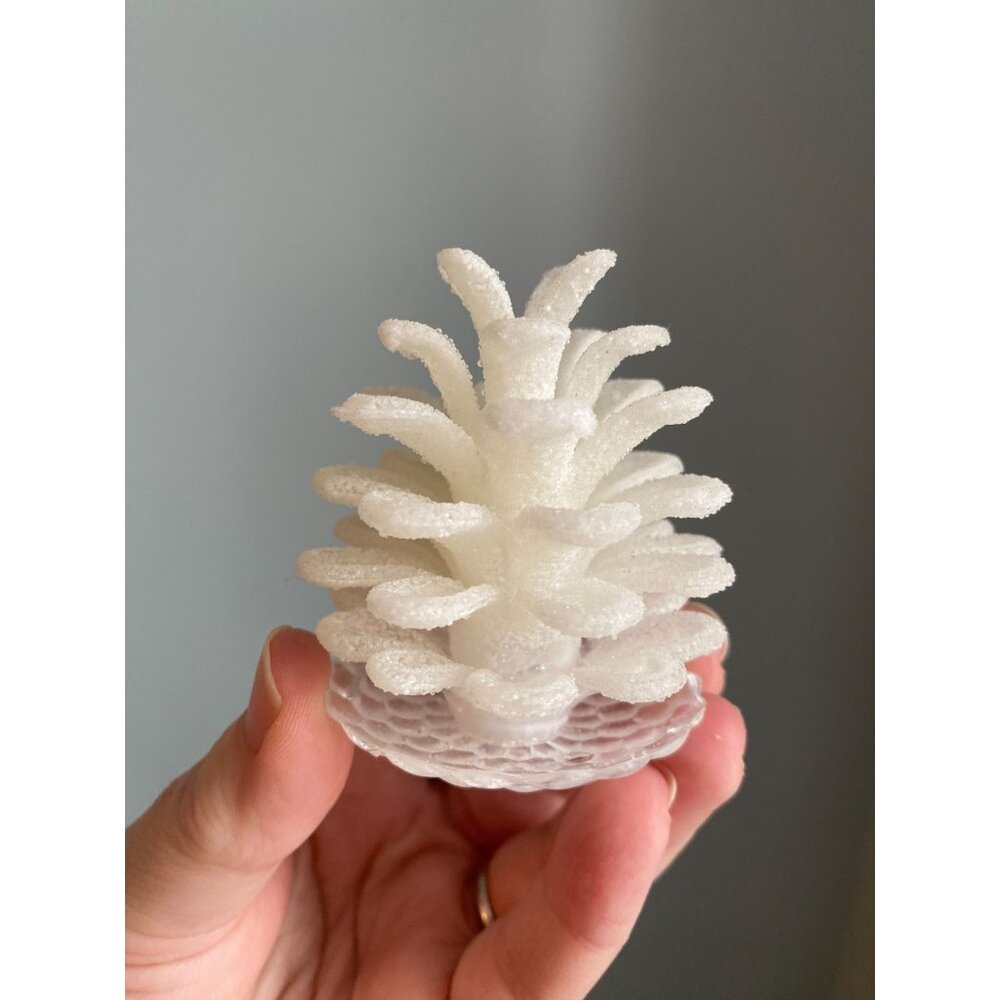 Vintage Mid Century Frosted Pinecone Christmas Tree Light Reflector Set Of 10